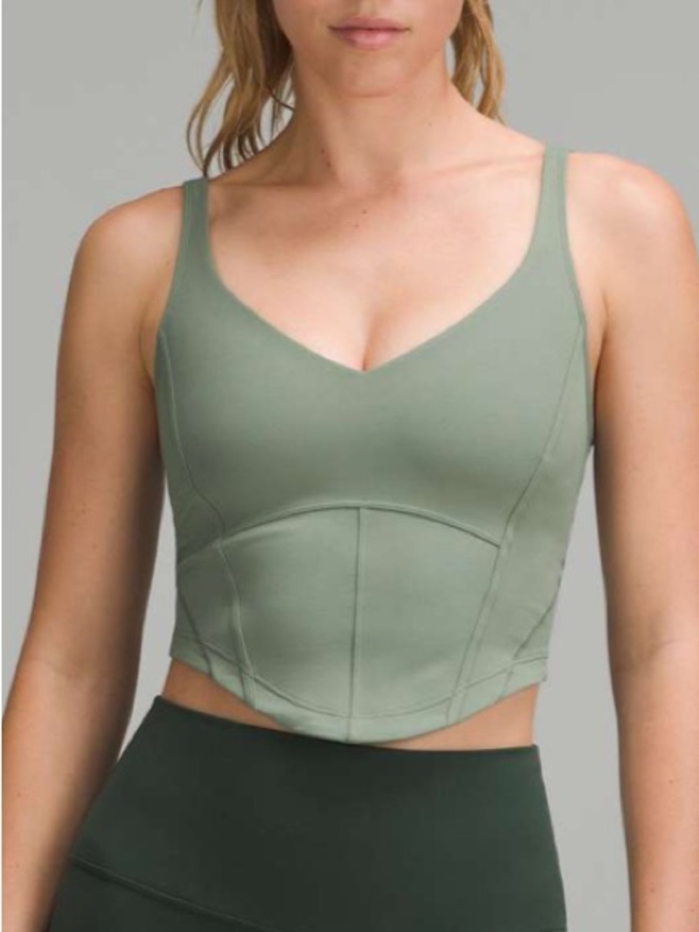 Lululemon Align Corset Tank Top & Align skirt set. Grey Eucalyptus Sizes 6 - Picture 2 of 3